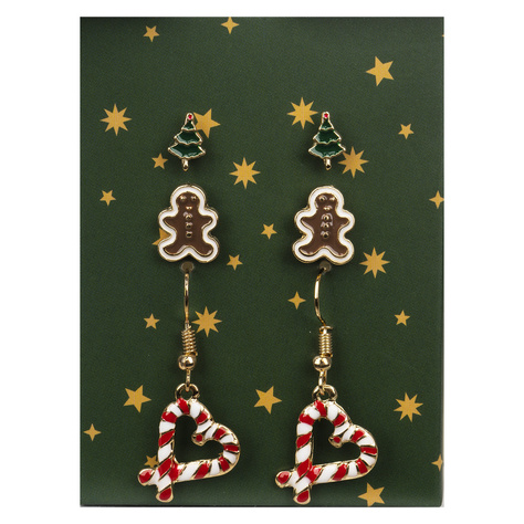 Orecchini SOXO | set di orecchini albero di Natale | Biscotto Ludek | Canne di Natale | idea regalo per lei | Natale