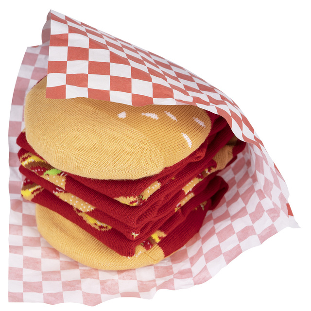 3 calzini da uomo | Hamburger nel pacchetto | Kebab nella confezione | regalo divertente per lui