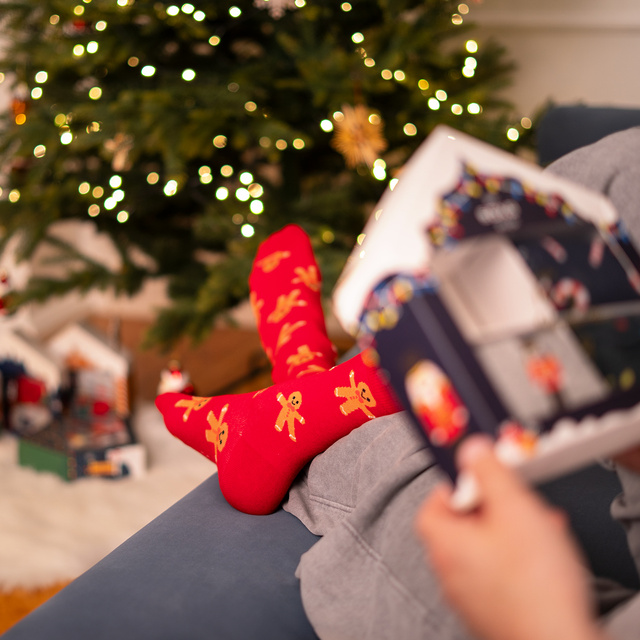 Set 4x calzini da uomo colorati SOXO GOOD STUFF calzini in cotone regalo di buon Natale