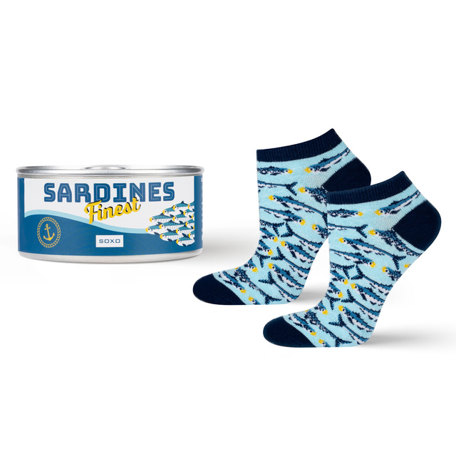 SOXO GOOD STUFF piedi colorati da donna divertenti sardine in lattina regalo