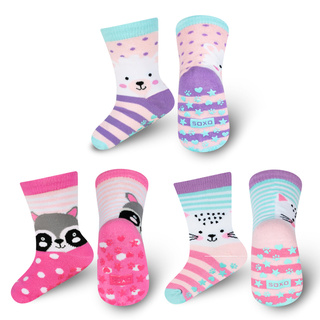 Set di 3 calzini colorati per bambini SOXO animali