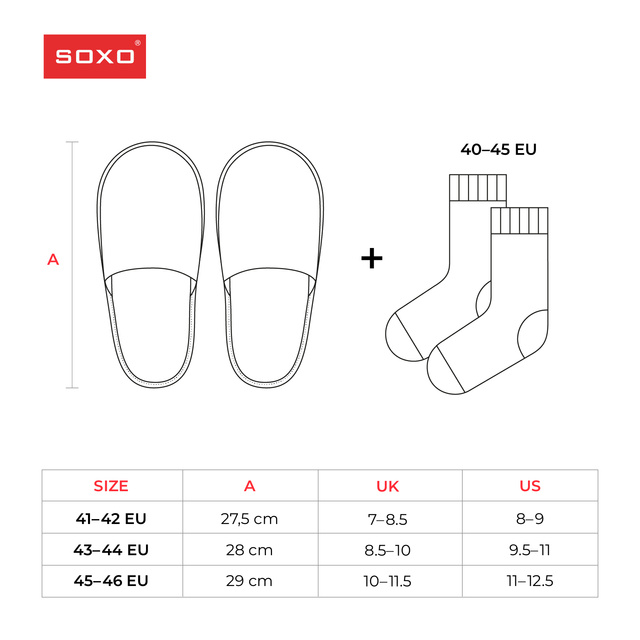 Set di 1x calzini colorati SOXO Superman e 1x pantofole da uomo Superman