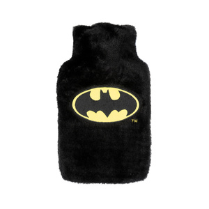 Scaldabagno SOXO nero per borsa dell'acqua calda con custodia in peluche Idea regalo BATMAN GRANDE 1,8l