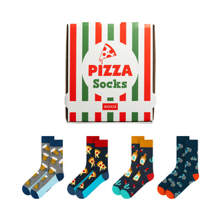 Set di 4 calzini da uomo SOXO GOOD STUFF in scatola per pizza