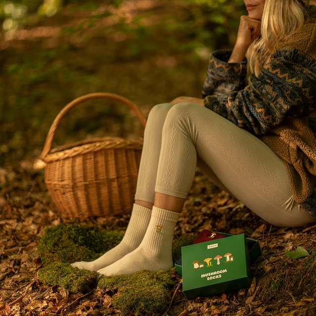 Set di 4x calze SOXO da donna in confezione da funghi edizione premium
