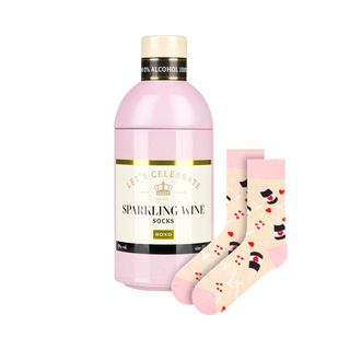 Calze da donna SOXO GOOD STUFF divertenti Sparkling Wine in bottiglia regalo