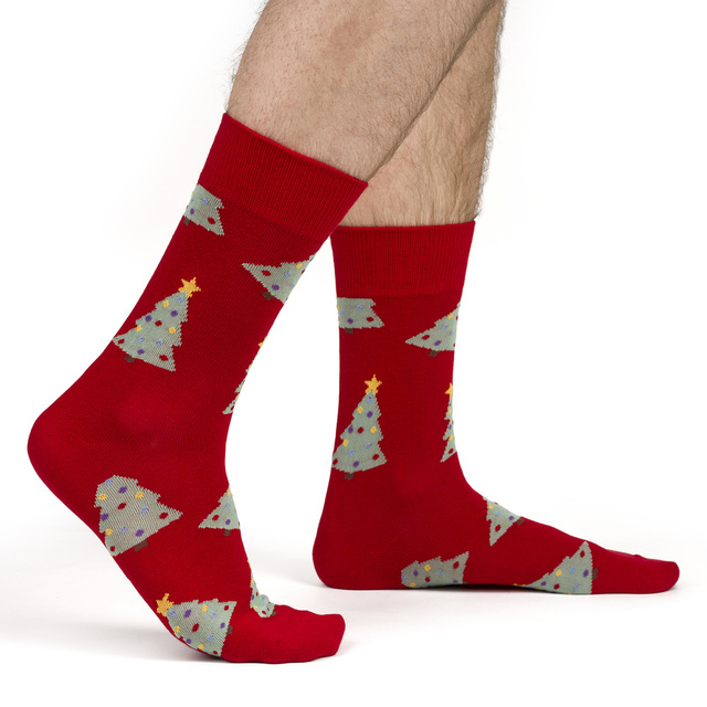 Set 4x calzini da uomo colorati SOXO GOOD STUFF calzini in cotone regalo di buon Natale