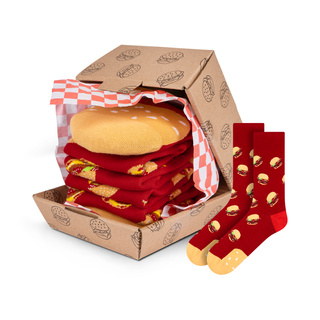 Calzini da donna | SOXO maschile | Hamburger in scatola | idea regalo allegra | calzini divertenti per lei | per Lui Unisex