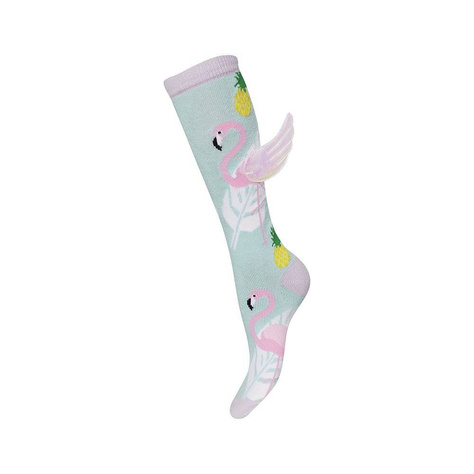 Calze al ginocchio per bambini blu SOXO flamingo blu