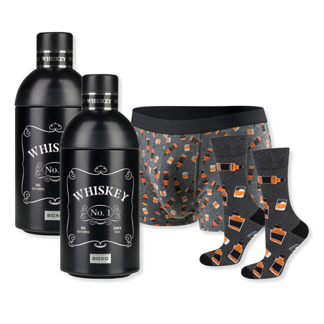 Boxer da uomo Whisky in bottiglia SOXO | Idea regalo | giorno del ragazzo | Mutandine di cotone