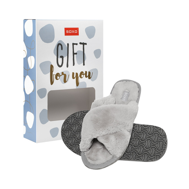 SOXO Pantofole da donna grigio furry