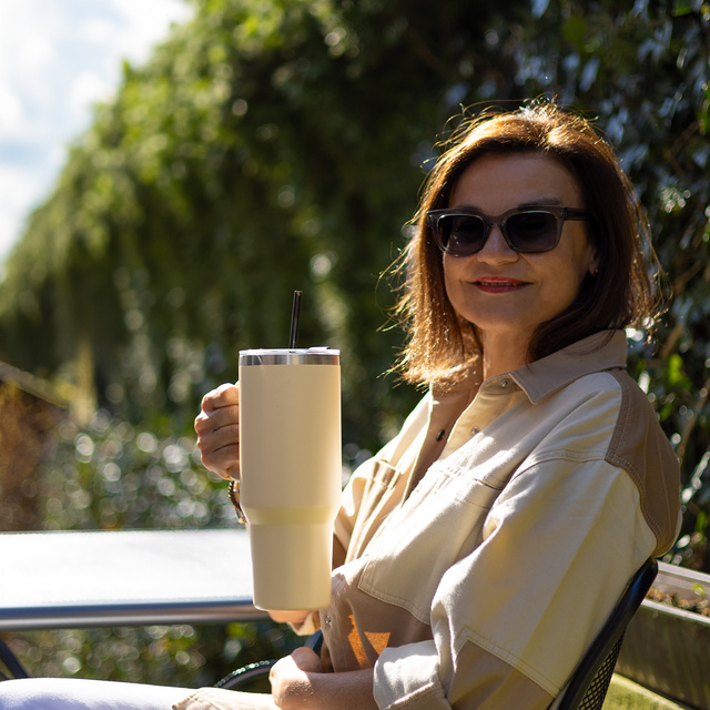 Tazza termica Momo Way da 1200 ml, beige