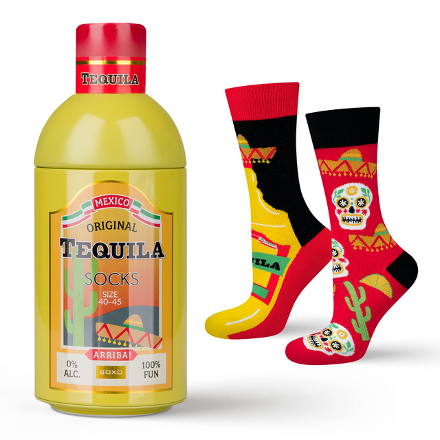 Calzini colorati SOXO GOOD STUFF Tequila in una bottiglia