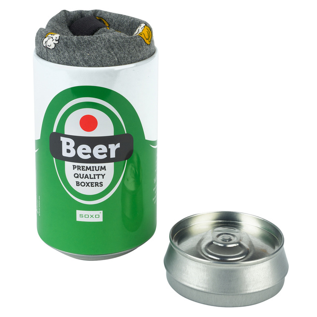 Boxer da uomo in lattina di birra SOXO | Regalo divertente | Festa del ragazzo | Mutandine per lui in confezione originale