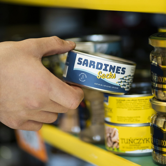 SOXO GOOD STUFF piedi colorati da donna divertenti sardine in lattina regalo