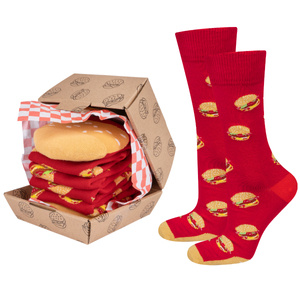 Calzini da donna | SOXO maschile | Hamburger in scatola | idea regalo allegra | calzini divertenti per lei | per Lui Unisex
