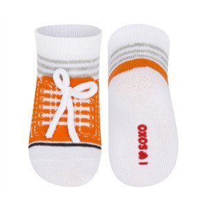 Calzini per bebè SOXO arancioni, sneakers con scritte