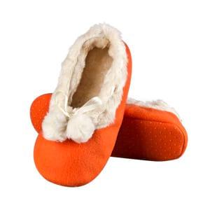 Pantofole da donna ballerine SOXO PREMIUM con pelliccia suola ABS arancione