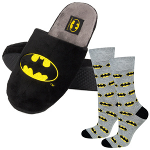 Set di 1x calzini colorati SOXO Batman e 1x pantofole da uomo Batman