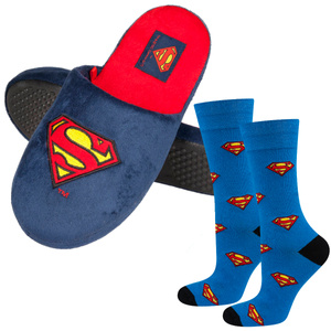 Set di 1x calzini colorati SOXO Superman e 1x pantofole da uomo Superman