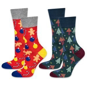Set di 2 calzini da uomo colorati SOXO GOOD STUFF divertenti Natale