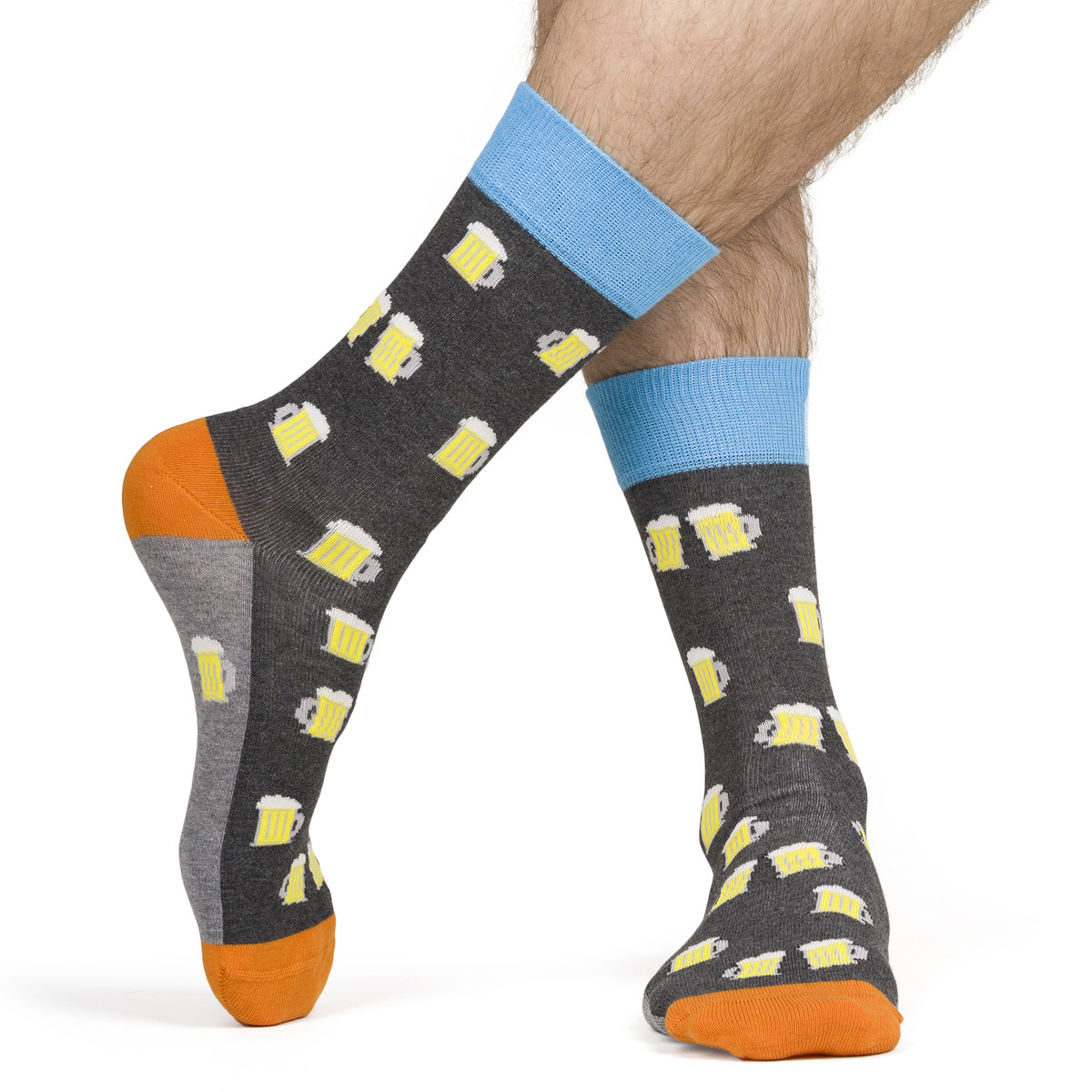Set 6 Calzini Uomo 38-45 A Righe Colorate – Morbidi In Cotone E Poliestere, Traspiranti, Fantasia Geometrica