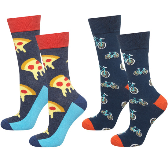 2x calzini da uomo colorati SOXO GOOD STUFF regalo divertente Pizza