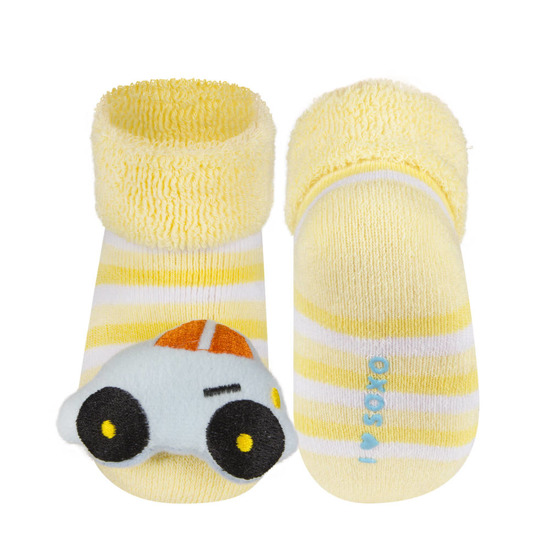 Calze gialle SOXO per bambini con sonaglio 3D per auto car