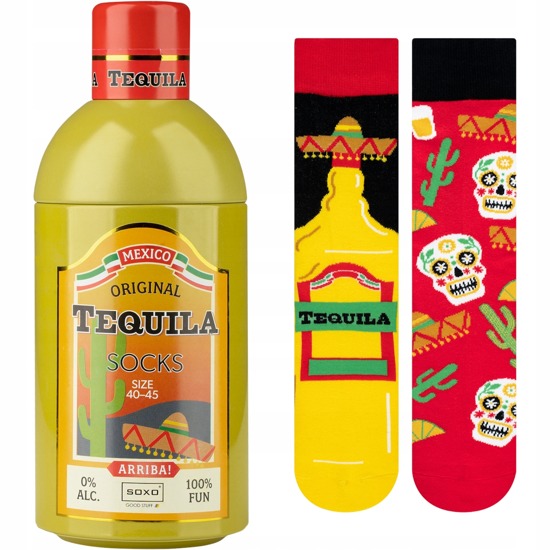 Calzini colorati SOXO GOOD STUFF Tequila in una bottiglia