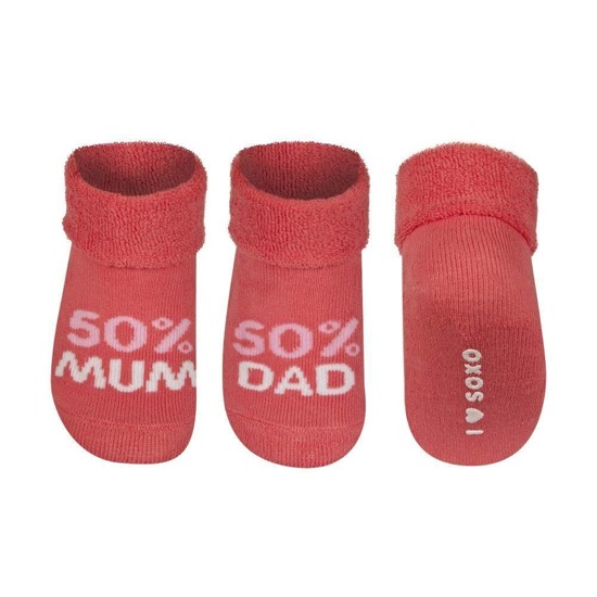 Calzini per bambini SOXO rossi con iscrizioni