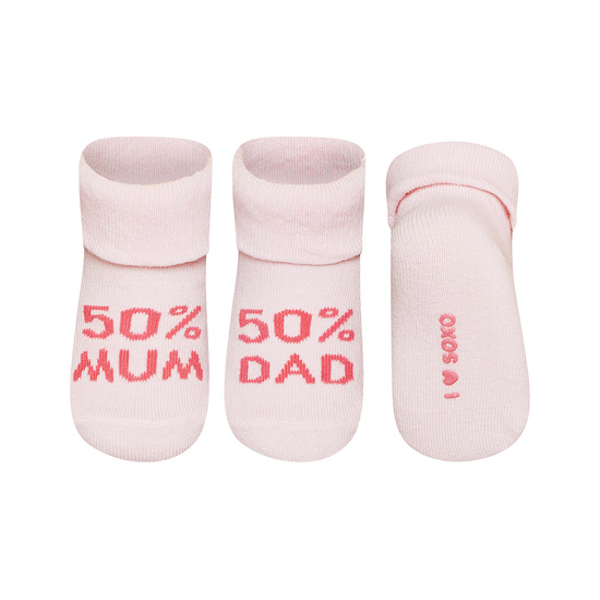 Calzini per bebè SOXO rosa con scritte regalo