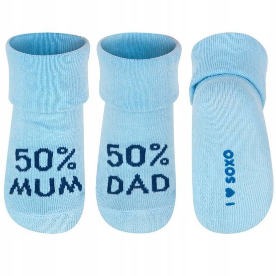 Calzini per bebè blu SOXO con scritte regalo
