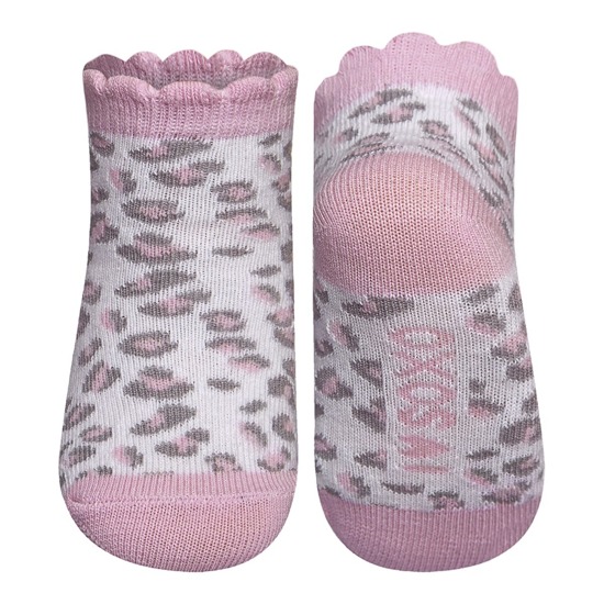 Calzini rosa SOXO per neonato con stampa leopardata