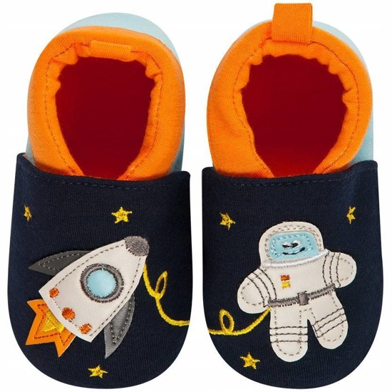 Pantofole SOXO blu navy con cosmonauta e razzo