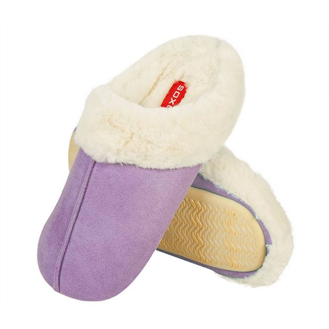 Pantofole SOXO con pelliccia viola