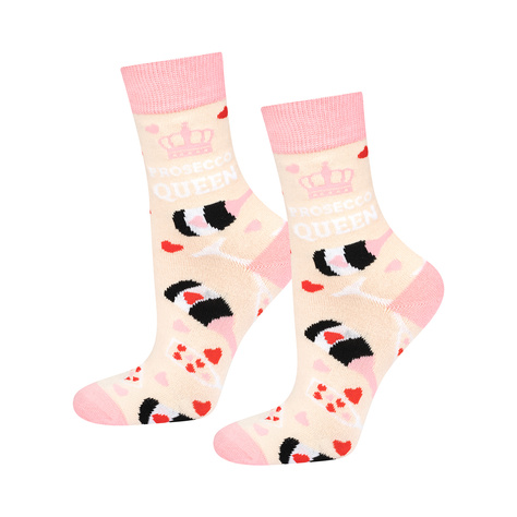 SOXO GOOD STUFF calze da donna divertenti Prosecco in bottiglia regalo