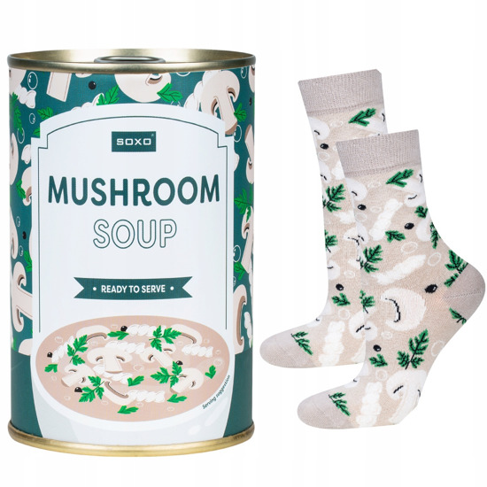 SOXO GOOD STUFF calzini da donna mushroom soup in lattina