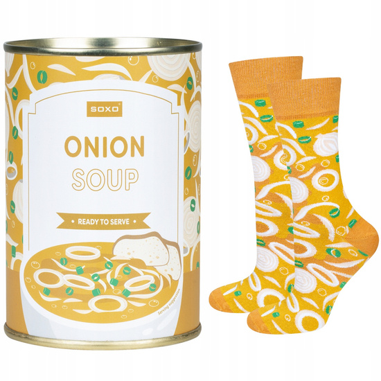 SOXO GOOD STUFF calzini da donna onion soup in lattina