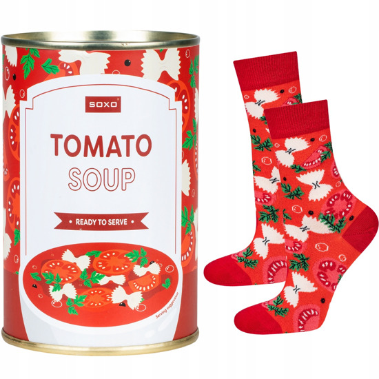 SOXO GOOD STUFF calzini da donna tomato soup in lattina