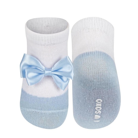SOXO calzini blu per bambini ballerine con fiocco
