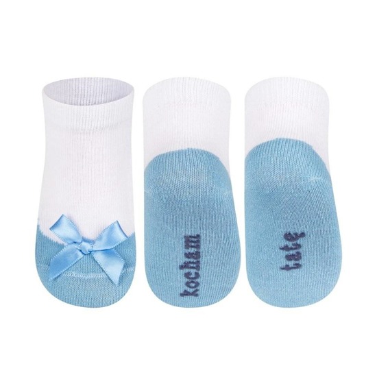 SOXO calzini blu per bambini ballerine con scritta