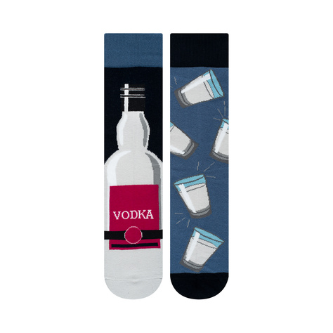 Set di 2 calzini da uomo colorati SOXO GOOD STUFF Vodka in bottiglia e birra in lattina di cotone divertente