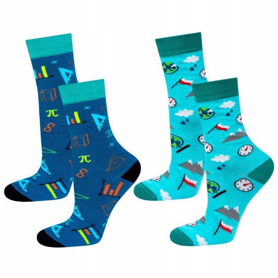 Set di 2 calzini per bambini SOXO matematica geografia