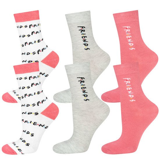Set di 3 calzini da donna SOXO | calzini felici | per un fan della serie Friends | regalo | colori