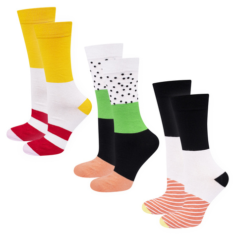 Set di 3 calzini da donna da uomo colorati SOXO sushi
