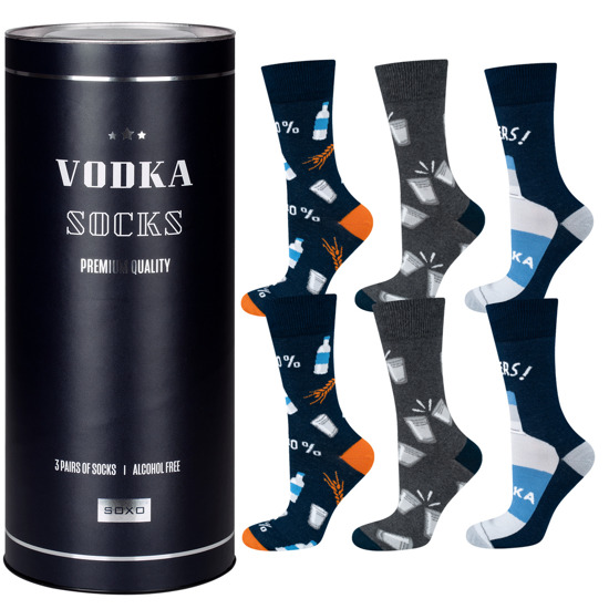 Set di 3 calzini da uomo colorati SOXO GOOD STUFF Vodka 
