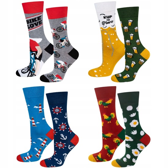 Set di 4 calzini da uomo colorati SOXO GOOD STUFF, un regalo di Natale