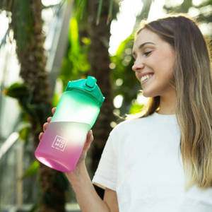 Borraccia 1,5L verde-rosa | BPA free 