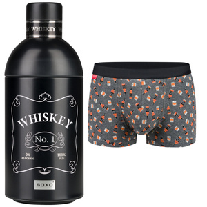 Boxer da uomo Whisky in bottiglia SOXO | Idea regalo | giorno del ragazzo | Mutandine di cotone
