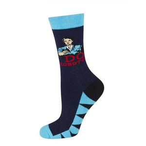 Calzini da uomo classici SOXO PRL Do roboty! suola di pelle blu